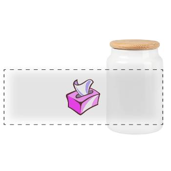 mouchoirs lingettes.png - Boîte à biscuits avec couvercle en bois - blanc - Devant