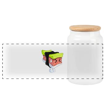 Sushi - Boîte à biscuits avec couvercle en bois - blanc - Devant