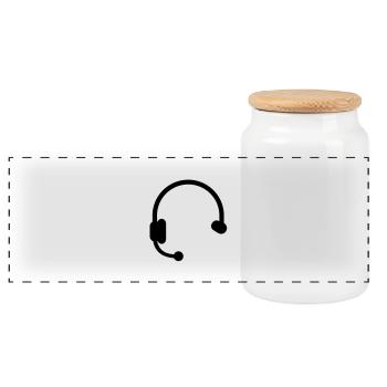 Headset headphones - Panoramic Cookie Jar with Wooden Lid - white - Front