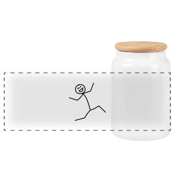 Happy Jumper - Boîte à biscuits avec couvercle en bois - blanc - Devant