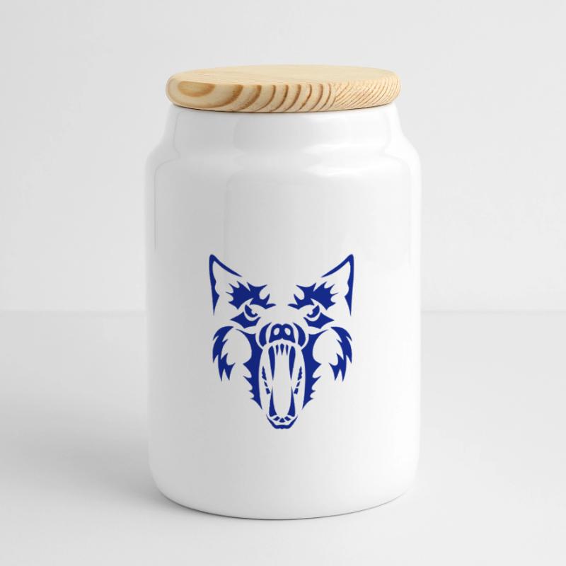 Wolf Werwolf Werwolf 3 Panorama Keksdose mit Holzdeckel