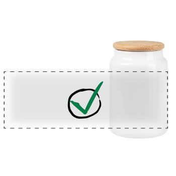 Checkmark - Panoramic Cookie Jar with Wooden Lid - white - Front