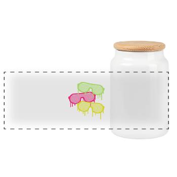 Graffiti Party Glasses - Panorama Keksdose mit Holzdeckel - Weiß - Vorne
