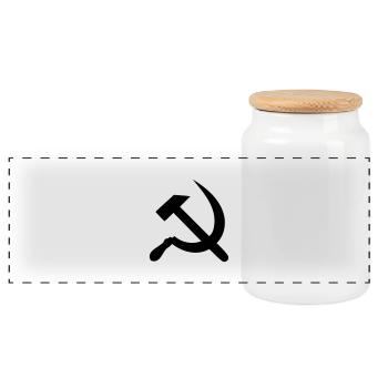 marteau - fauchille - Boîte à biscuits avec couvercle en bois - blanc - Devant