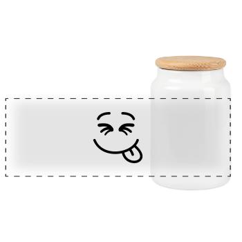 smiley_f1 - Boîte à biscuits avec couvercle en bois - blanc - Devant