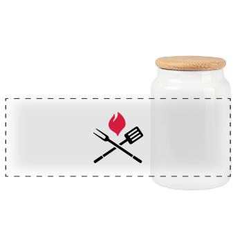 Griller - Boîte à biscuits avec couvercle en bois - blanc - Devant