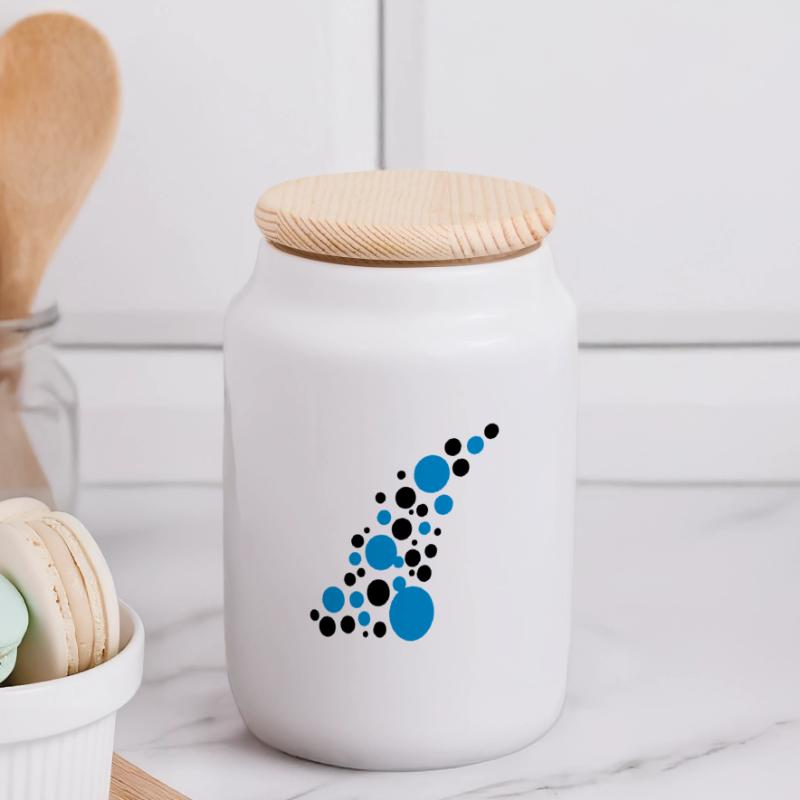 Points de Circle pattern design Boîte à biscuits avec couvercle en bois