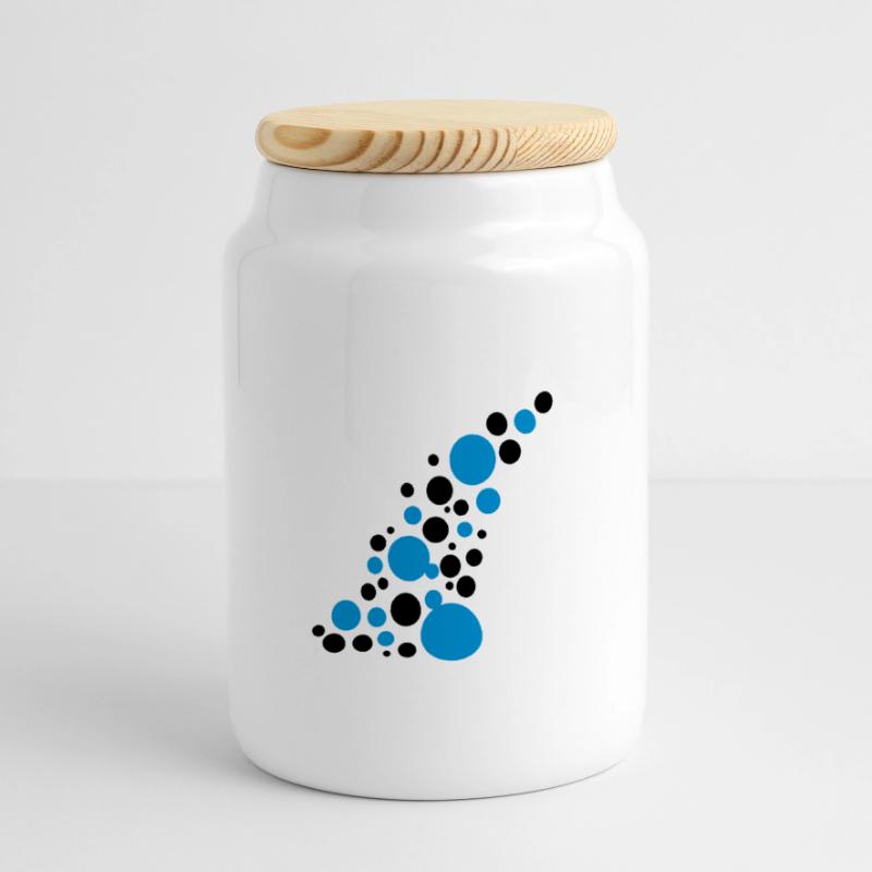 Circle points pattern design Panoramic Cookie Jar with Wooden Lid