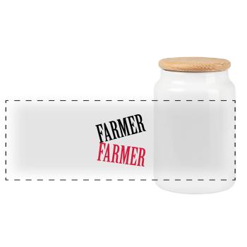 Farmer - Boîte à biscuits avec couvercle en bois - blanc - Devant