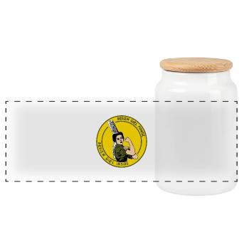 Breizh girl - Boîte à biscuits avec couvercle en bois - blanc - Devant
