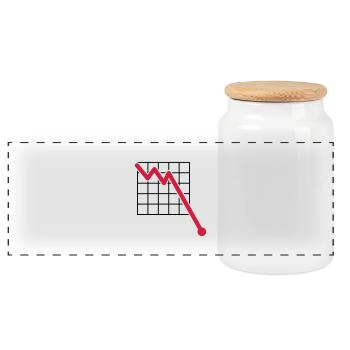 quadrillage descendant ligne verlusst flèche vers - Boîte à biscuits avec couvercle en bois - blanc - Devant