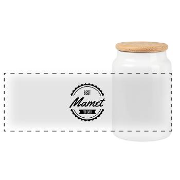 best mamet maman mother mum mom - Boîte à biscuits avec couvercle en bois - blanc - Devant