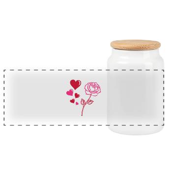 rose_love_02 - Boîte à biscuits avec couvercle en bois - blanc - Devant
