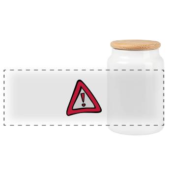 signalisation danger panneau triangle 50 - Boîte à biscuits avec couvercle en bois - blanc - Devant