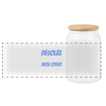 désolée les gars mon coeur est à papa! - Panoramic Cookie Jar with Wooden Lid - white - Front