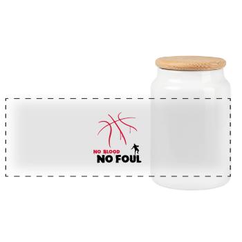 Basket-ball Basketball Basket - Boîte à biscuits avec couvercle en bois - blanc - Devant