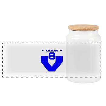 team v8 - Boîte à biscuits avec couvercle en bois - blanc - Devant