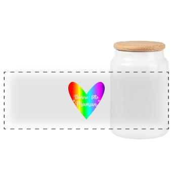 FÊTE DES MÈRES. BONNE FÊTE MAMAN. MAMAN. COEUR - Boîte à biscuits avec couvercle en bois - blanc - Devant