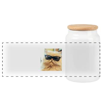 Persian map Negan with glasses - Panoramic Cookie Jar with Wooden Lid - white - Front
