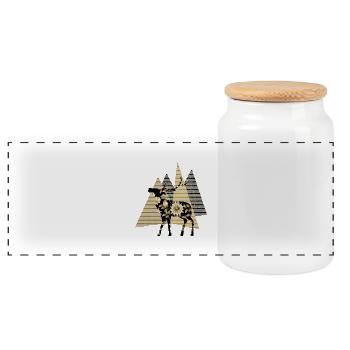 Cerf - Boîte à biscuits avec couvercle en bois - blanc - Devant