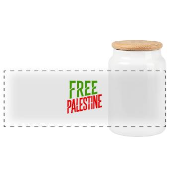 Free palestine - Boîte à biscuits avec couvercle en bois - blanc - Devant