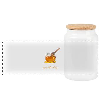 Life is better with bees // Illustration - Panorama Keksdose mit Holzdeckel - Weiß - Vorne