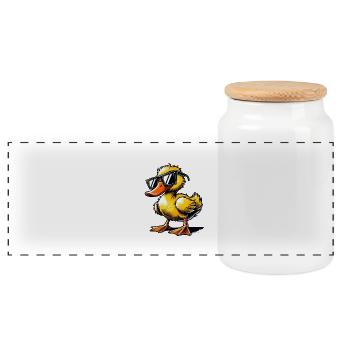 duck comic - Panorama Keksdose mit Holzdeckel - Weiß - Vorne