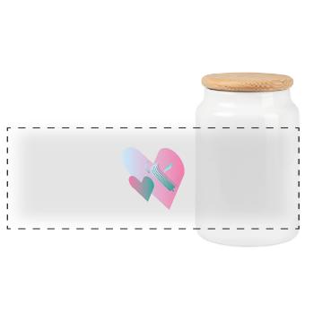 Love Assemble 00 - Panoramic Cookie Jar with Wooden Lid - white - Front