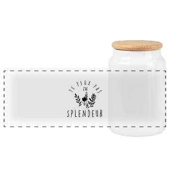 Je peux pas, j'ai splendeur. - Boîte à biscuits avec couvercle en bois - blanc - Devant