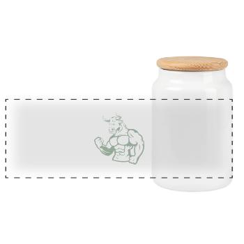 stier fitness - Panorama Keksdose mit Holzdeckel - Weiß - Vorne