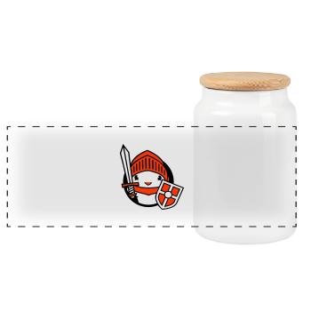 Duck Knight Armor Épée Bouclier Casque Combattant - Boîte à biscuits avec couvercle en bois - blanc - Devant