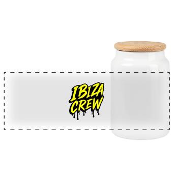 Ibiza Crew - Panorama Keksdose mit Holzdeckel - Weiß - Vorne