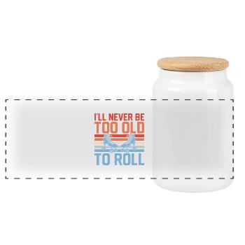 Je ne serai jamais trop vieux pour rouler le roller derby - Boîte à biscuits avec couvercle en bois - blanc - Devant