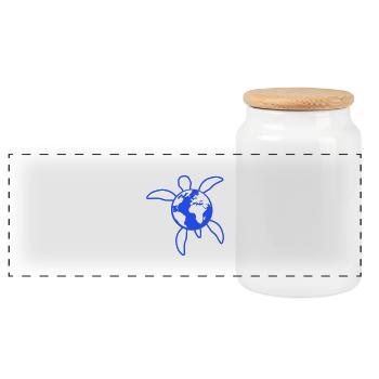 Tortue d’eau Terre Globe Planète Logo Icône - Boîte à biscuits avec couvercle en bois - blanc - Devant