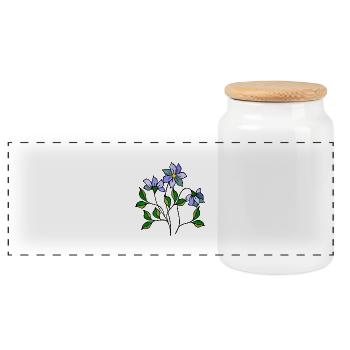 Blumen - Panorama Keksdose mit Holzdeckel - Weiß - Vorne