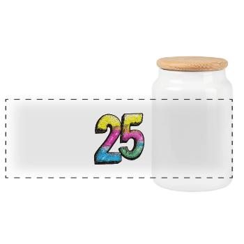 Bande dessinée à 25 chiffres - Boîte à biscuits avec couvercle en bois - blanc - Devant