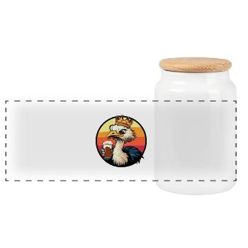 Strauß Bier - Panorama Keksdose mit Holzdeckel - Weiß - Vorne