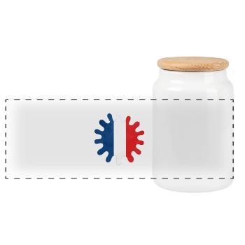 La France éclabousse de couleurs - Boîte à biscuits avec couvercle en bois - blanc - Devant