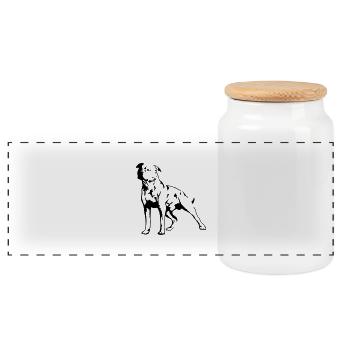 Staffordshire Terrier - Panorama Keksdose mit Holzdeckel - Weiß - Vorne