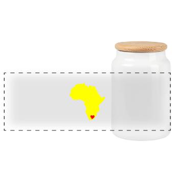 South Africa, Heart of Africa - Panoramic Cookie Jar with Wooden Lid - white - Front