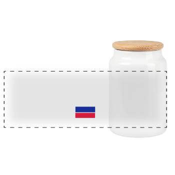 Russland - Panorama Keksdose mit Holzdeckel - Weiß - Vorne