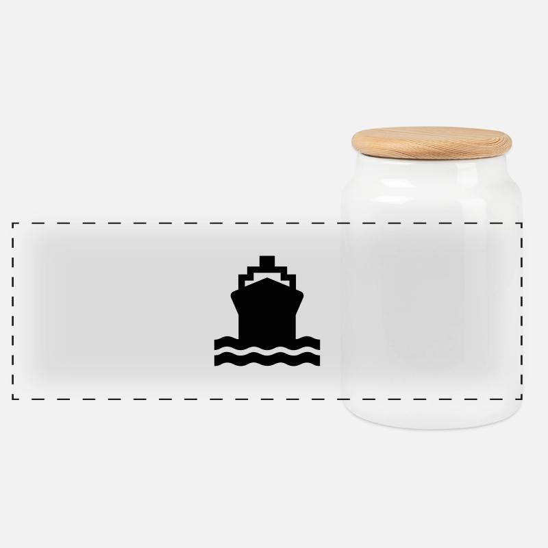 Schiff,Containerschiff,Tanker,Reederei,panamax, - Panorama Keksdose mit Holzdeckel - Weiß