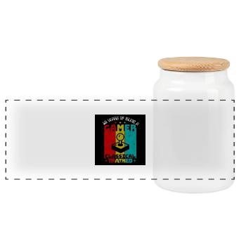 Retro Gamer 18. Jubiläum - Panorama Keksdose mit Holzdeckel - Weiß - Vorne