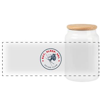 Eat Sleep Ski Club - Boîte à biscuits avec couvercle en bois - blanc - Devant