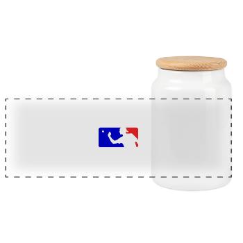 Logo de Beerpong - Boîte à biscuits avec couvercle en bois - blanc - Devant