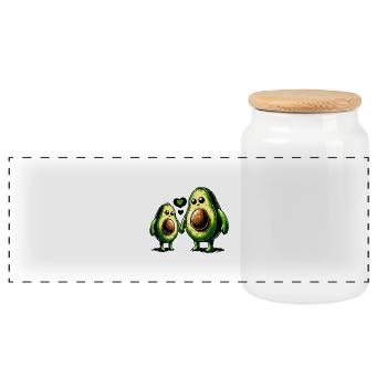 Avocouple tient le coup - Boîte à biscuits avec couvercle en bois - blanc - Devant
