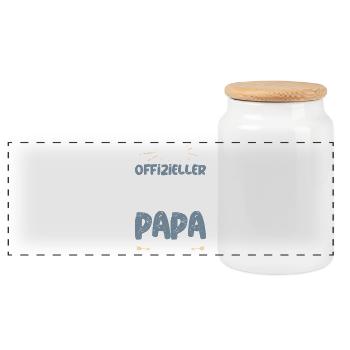Offizieller Corgi Papa T-Shirt - Panorama Keksdose mit Holzdeckel - Weiß - Vorne