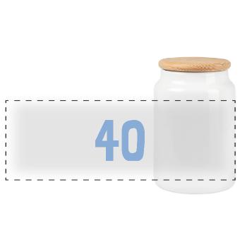 40. 40 YEARS. 40th ANNIVERSARY. 40TH ANNIVERSARY. - Panoramic Cookie Jar with Wooden Lid - white - Front