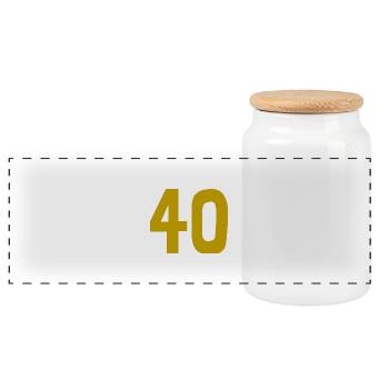 40. 40 ANS. 40e ANNIVERSAIRE. ANNIVERSAIRE 40 ANS. - Boîte à biscuits avec couvercle en bois - blanc - Devant