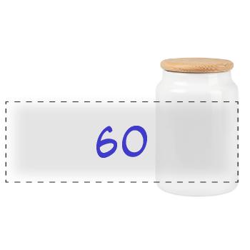 60. 60 YEARS. 60th ANNIVERSARY. 60TH BIRTHDAY. - Panoramic Cookie Jar with Wooden Lid - white - Front
